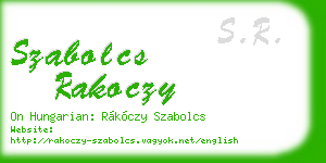 szabolcs rakoczy business card