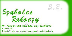 szabolcs rakoczy business card